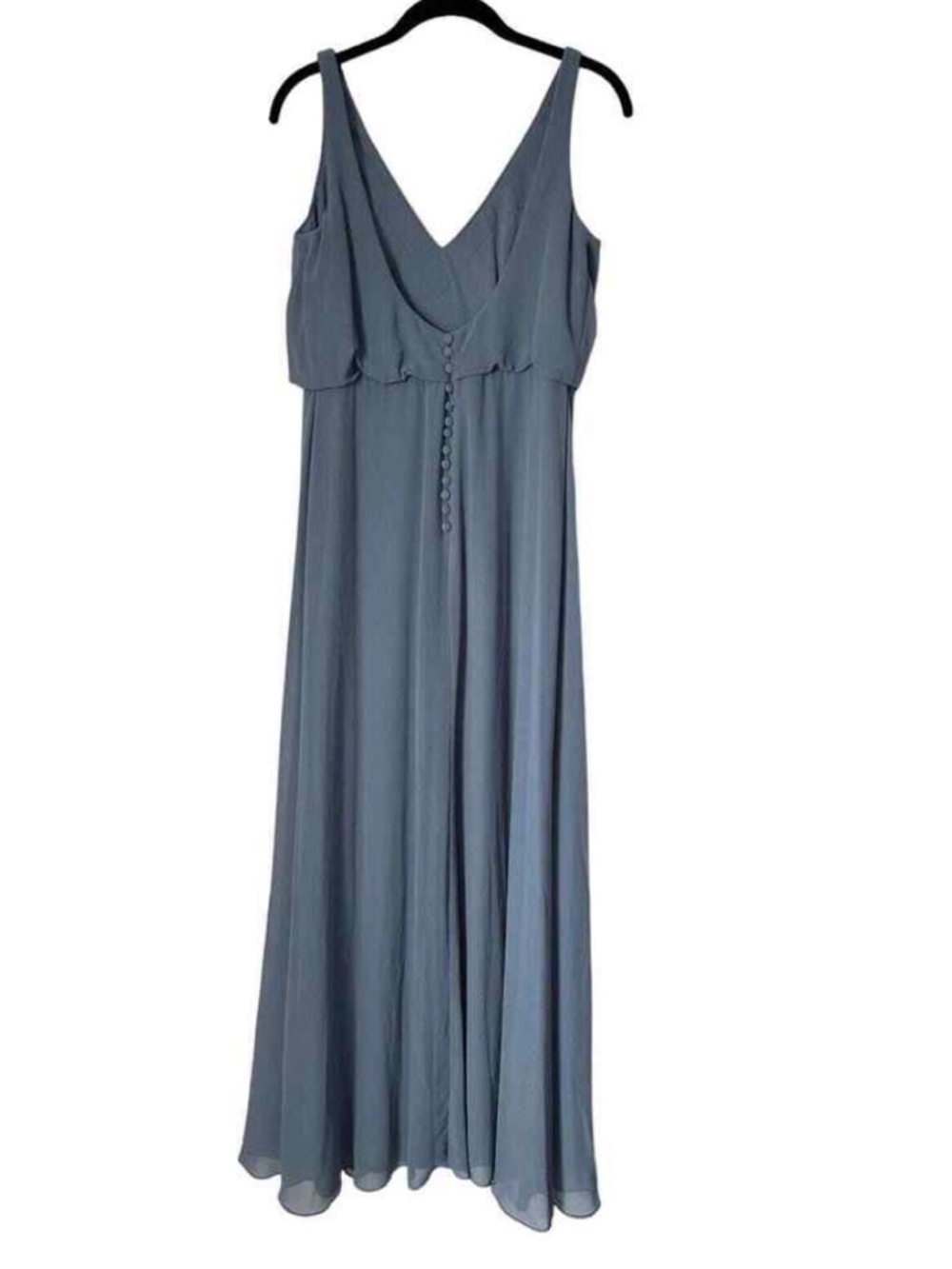 Levkoff Dress Womens Size 8 Slate Blue Chiffon Sleeveless Bridesmaid Prom Formal